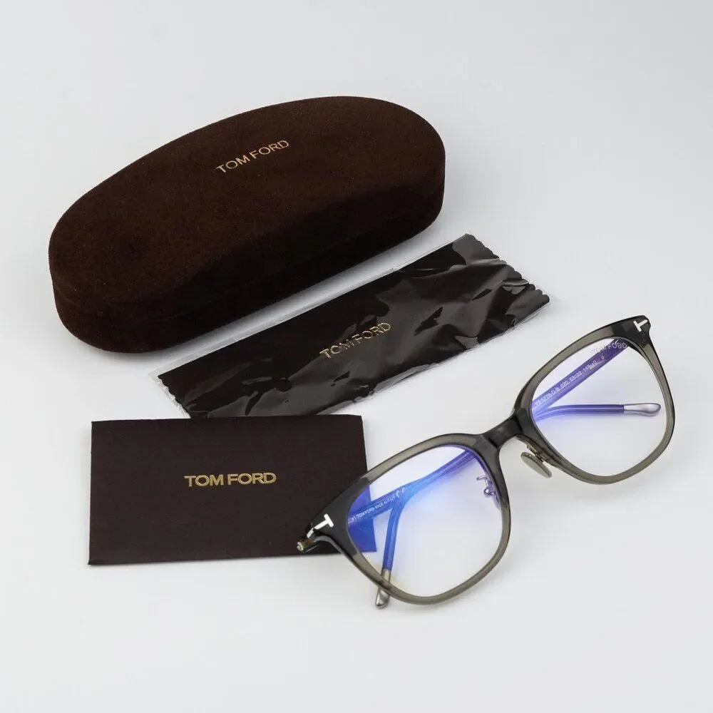 Tom Ford Women Eyeglasses Grey Blue Block Square FT5776-D-B/O 020 BRAND NEW